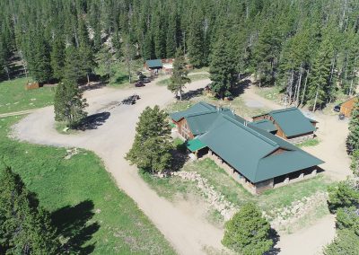 Wyoming High Country Lodge Bighorn Mountains recreation resort aerial