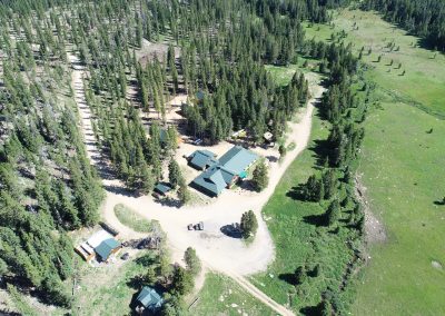 Wyoming High Country Lodge Bighorn Mountains recreation resort aerial view