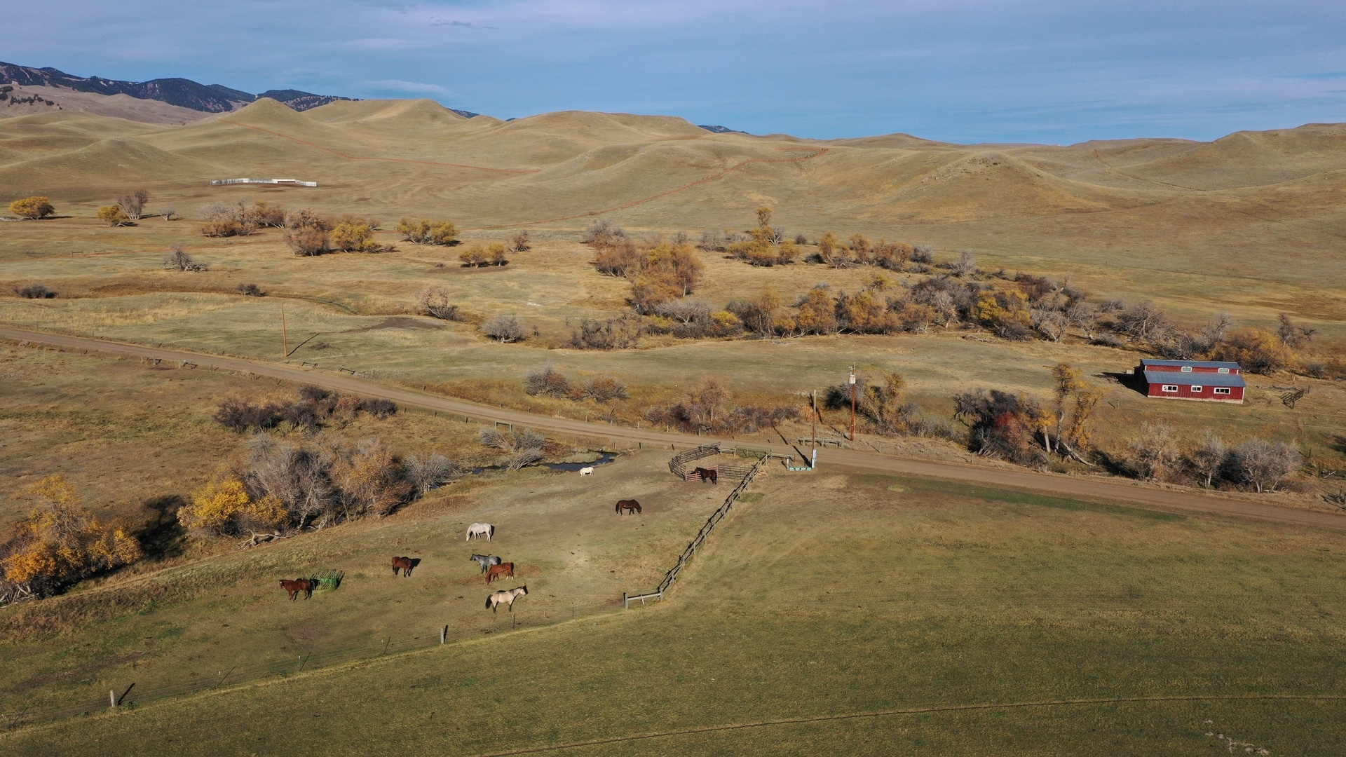 Triangle S Ranch western pastures aerial view