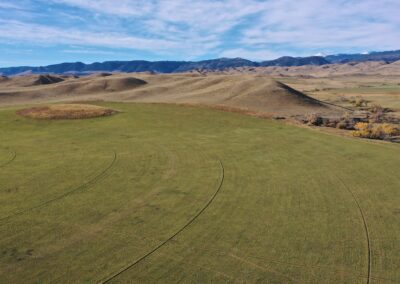 Triangle S pivot and view to mountains aerial view