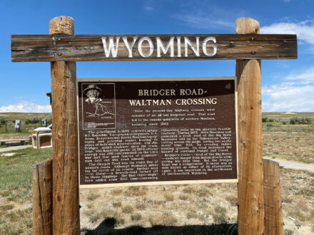 Bridger Road in Wyoming at the Waltman Crossing Marker