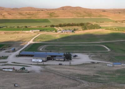 Clearwater West Big Horn, WY Equine Facility evening light view to east