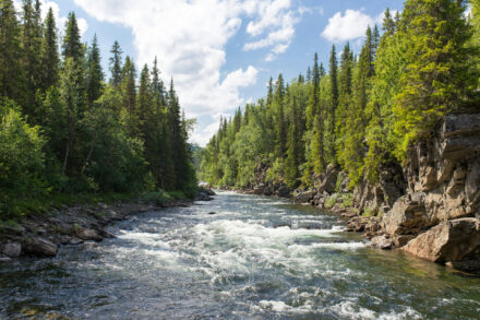 hydropower from rushing river