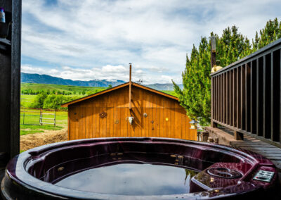 Creekside at Bird Farm hot tub with a view