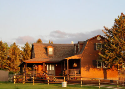 sunset light on home