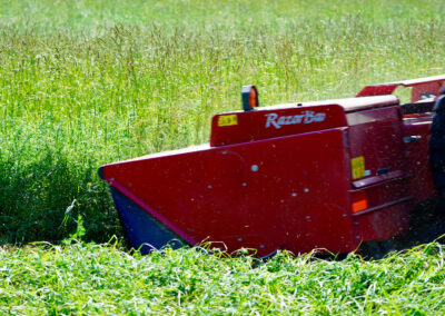 closeup of swather