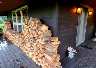 firewood on deck